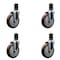 Service Caster 5'' Maroon Poly Wheel Swivel 1-5/8'' Expanding Stem Caster Set, 4PK SCC-EX20S514-PPUB-MRN-158-4 - alternate 1
